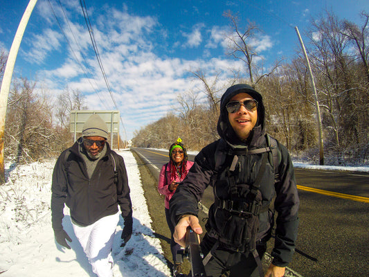 Winter Group Hike Breakneck to Beacon in a foot of snow
