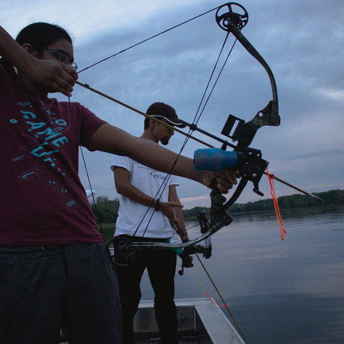 Super Fun Nighttime Bow Fishing Adventure With Bow & Arrow